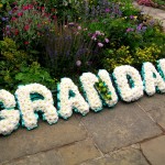 White carnations reads Grandad